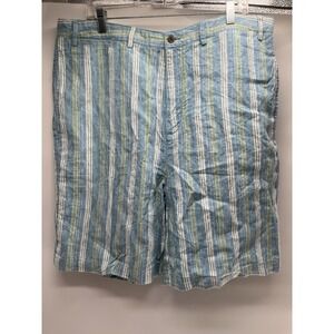 Caribbean Joe blue striped linen shorts Size 38 #linen #summer